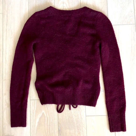 Guess Maroon Gathered Sweater - Picture 10 of 10